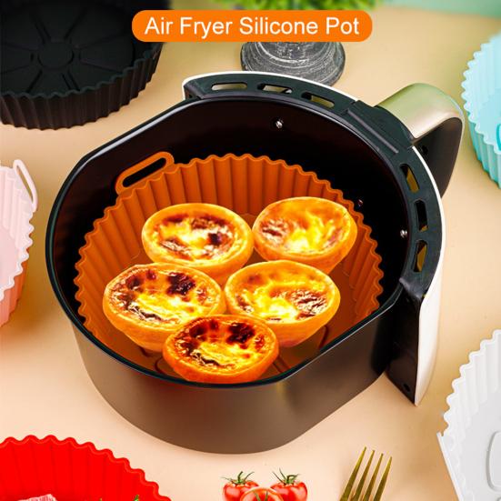 Silicone Air Fryer Liners for 3 to 5 QT Air Fryer Dishwasher Safe Reusable Non-Stick Pot Liner Heat Resistant Replacement