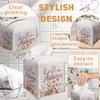 Floral Tissue Box Holder, Fall Florals Leather Tissue Box Cover Square, Autumn Facial Paper Organizer Dispenser Toilet Paper Holder for Bathroom