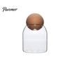 Gift for Home Organization Glass Storage Jar with Wooden Ball Cork Lid, Moisture-proof Airtight Food Heat Resistant Jars Container, Transparent