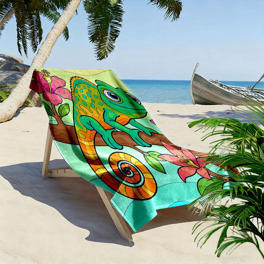 Colorful tropical charm Print beach towel, quick drying, suitable for travel, outdoor sports, jogging, the beach and swimming, gift