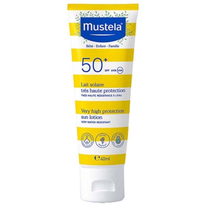 Lait Solaire - MUSTELA - SPF50+ - 40 ml - Hypoallergénique - Protection UV