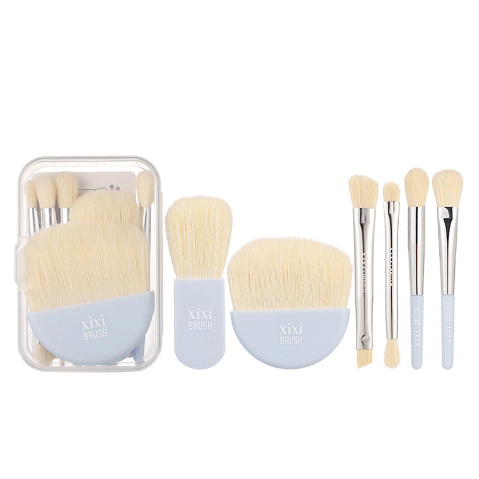 

6pcs Travel Makeup Brush Set Portable Soft Makeup Brush Eye Shadow Tool One Size синий