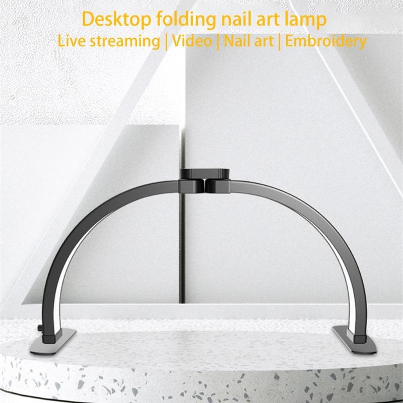 Half Moon Light Nail Lamp for Desk,Lashes Light Led Nails Tech Lamp,Desk Lamp for Lashes Eyelashes Extension,Eyebrows
