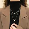 Double Layered Necklace for Women - 2026 Light Luxury Sweater Chain, Autumn & Winter Accessory