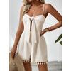 Women's Fashion Casual Summer Spring Solid Color Print Sleeveless Suspenders High Waist Trousers Jumpsuits & Rompers
