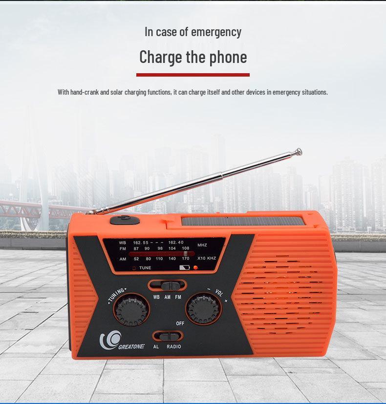 Multifunction Solar Hand-Crank Emergency Radio with Mobile Charging