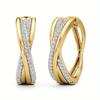 Light Luxury Concise Design Inlaid Synthetic Zirconia Golden Plated Hoop Earrings Women's Daily Commuting Banquet Jewelry Crafts