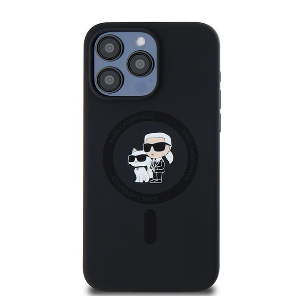 Karl Lagerfeld Klhmp15Xscmkcrhk Iphone 15 Pro Max 6.7 Czarny/Black Hardcase Silicone Karl & Choupette Ring Magsafe