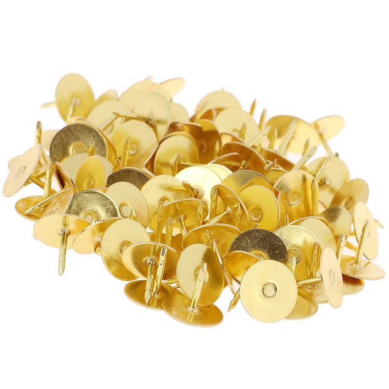 50Pcs/Set Butterfly Clutch Tie Tacks Pin Back Replacement Blank Pins Gold