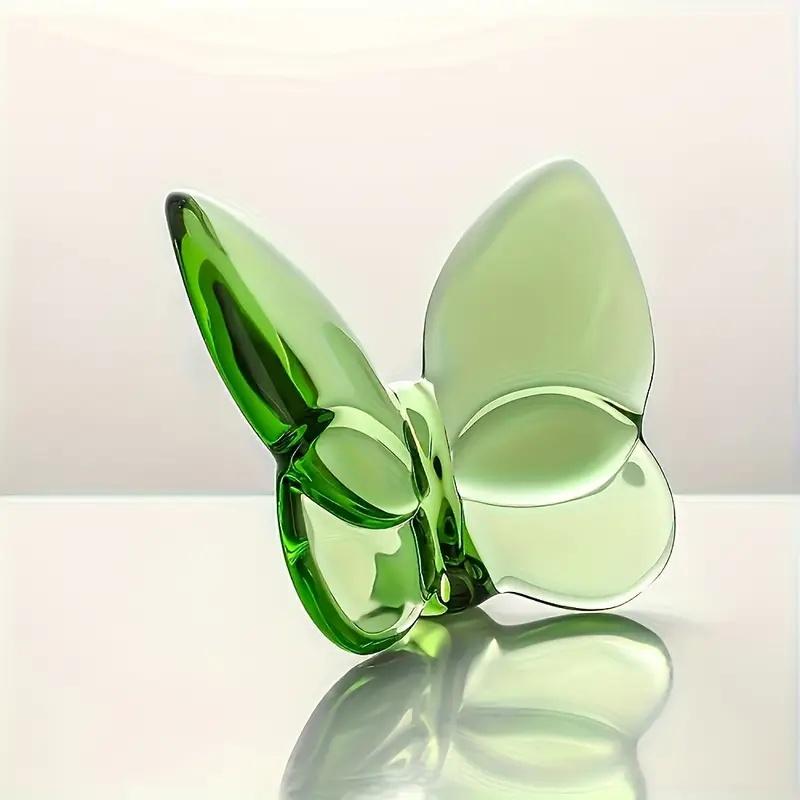 1pc, Elegant Crystal Glass Butterfly Desktop Decor, Home Office Desk Ornament, Bookcase, Living Room Gift For Wedding And Party