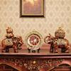European-Style Wealth-Bringing Elephant Pair Figurines for Home Décor