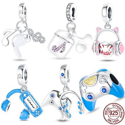 Fit Armband Kraal Nieuw In 925 Zilver Muziek Hoofdtelefoon Hart Serie Bedels Diy Sieraden Voor Vrouwen Cadeau
