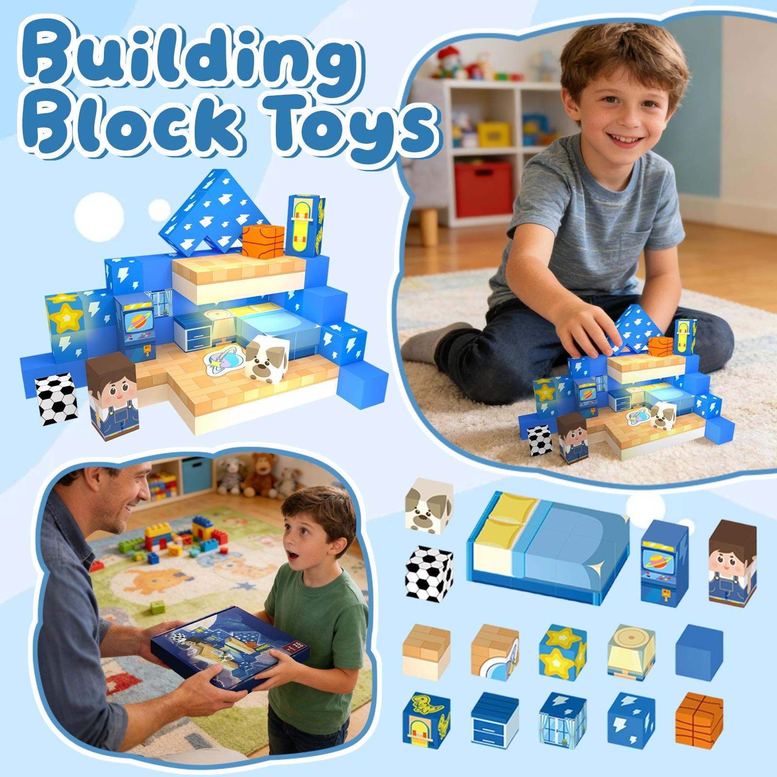 Magnetic Building Block Set, Magnetic  , Magnetic Sheets, Children S Diy Toys One Size