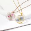 Ivy Rose Gold Forget-Me-Not Pendant Real Dried Flower Jewelry Transparent Resin Crafts Premium Necklace