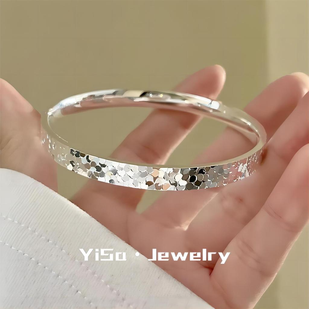 Shui Bing Bing Women's Super Flash Silver Bracelet - Stylish Gift for Bestie or Girlfriend