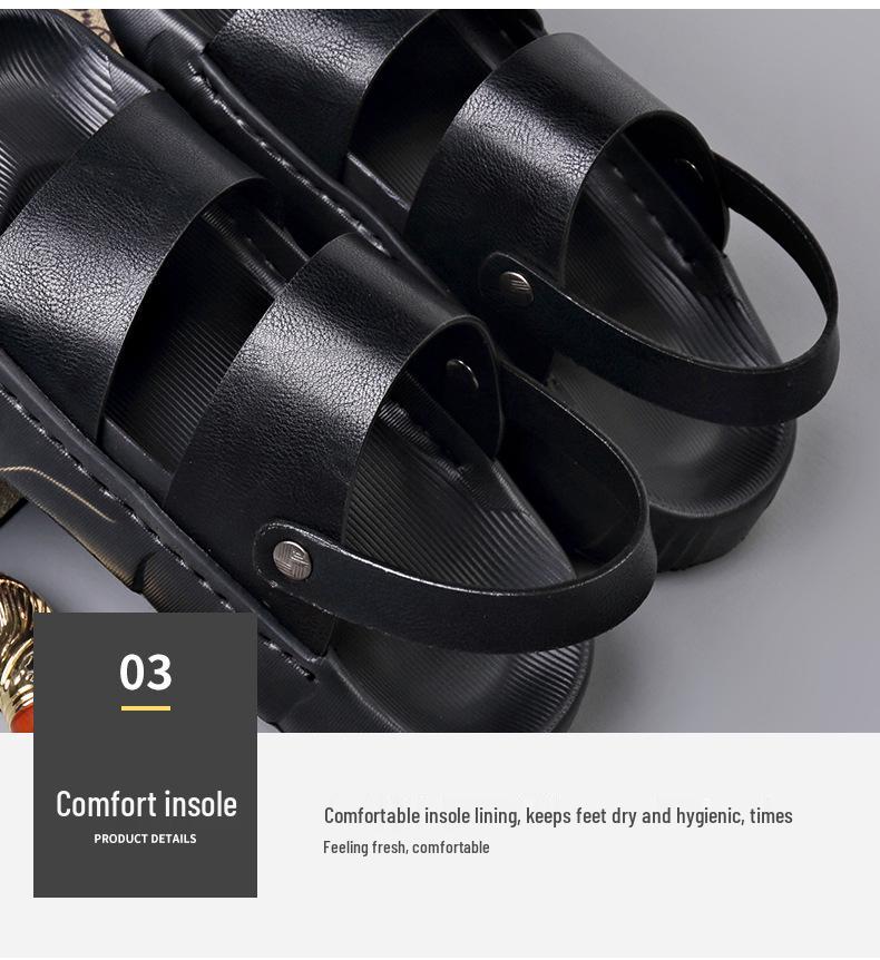 Men's Summer 2025 Dual-Use Non-Slip Driving Sandals: Casual Thick-Soled Beach Shoes