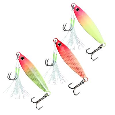 Gancio Jigging da Pesca Spinner Baits Luminosamente Esca da Pesca Lure Artificiali Jigging Spoon a Lunga gittata Facile da Usare