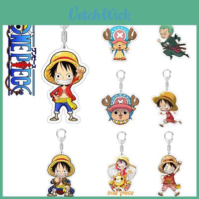 High Quality One Piece Film Red Luffy Zoro Keyring Bag Pendant Double Sided Acrylic Toy Figure Gift