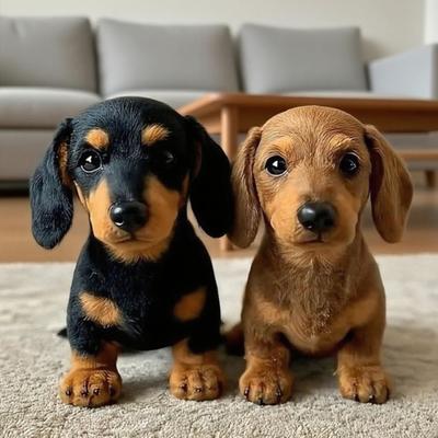 2 Pièces Peluche Teckel de Soutien Émotionnel Animal en Peluche Doux Compagnon de Canapé pour Soulagement du Stress Anxiété Réconfort et Relaxation