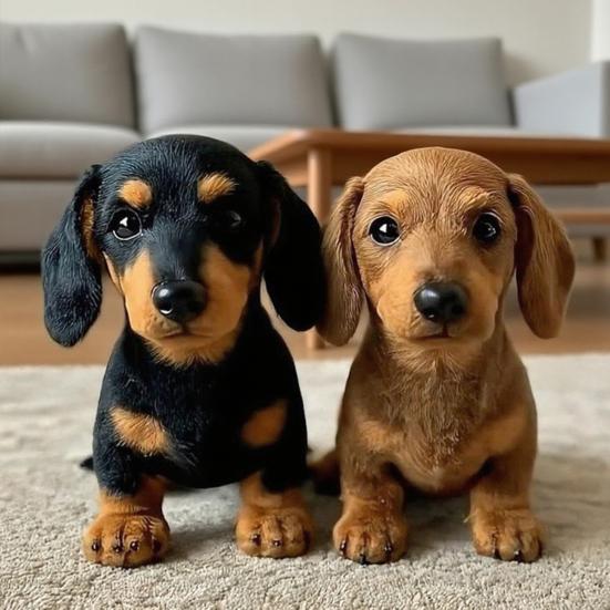2Pcs Emotional Support Dachshund Plush Toy Soft Stuffed Animal Couch Companion for Stress Relief