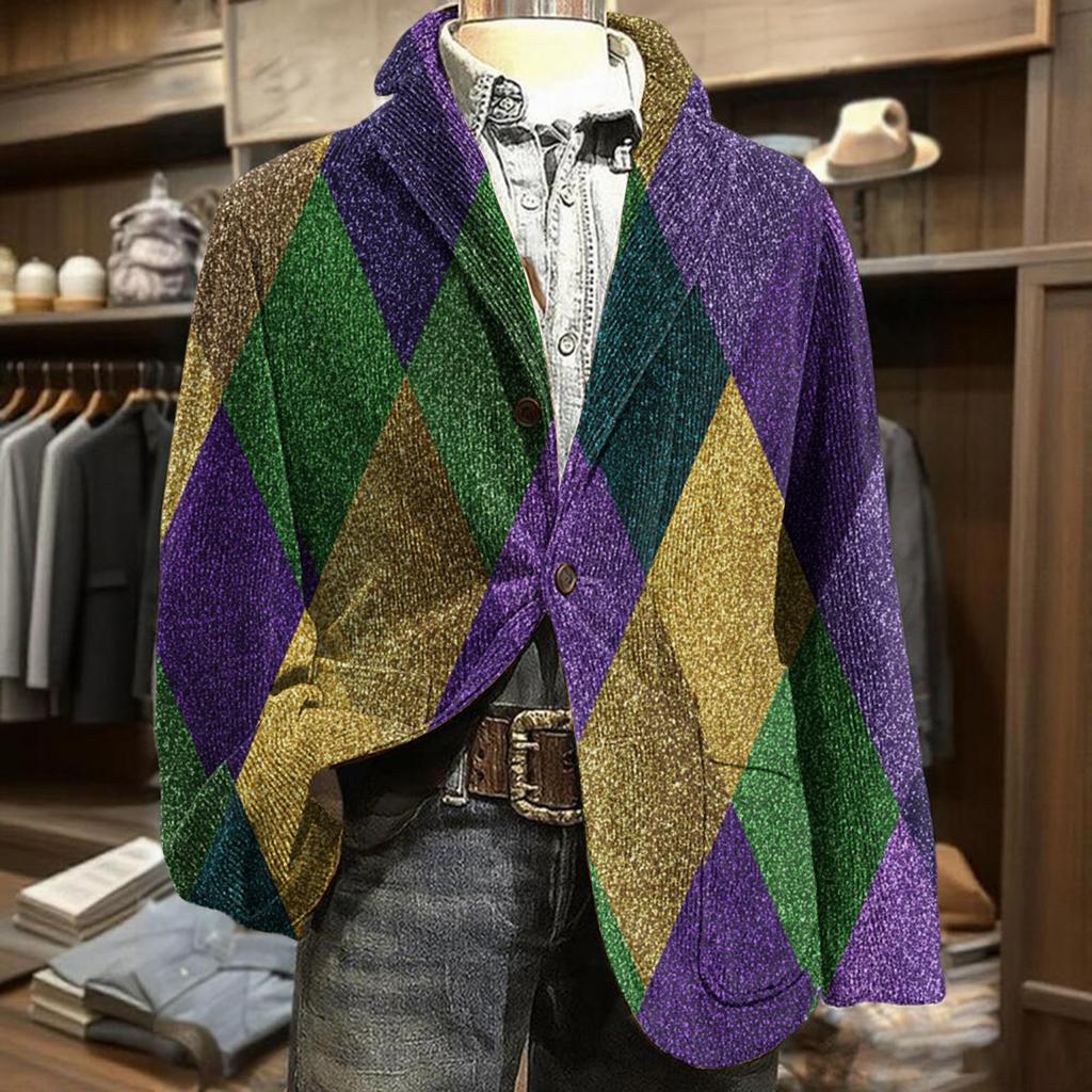 Herren Business Casual Mode Bedruckte Cordjacke