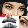 10 par långa korsade lösögonfransar smink naturliga falska tjocka svarta ögonfransar