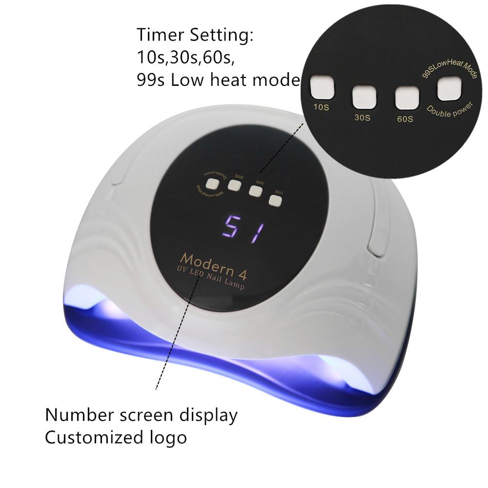 268W Modern1 UV Gel Nail Lamp LED Nail Dryer LCD Display Ice Lamps Curing Gel Polish Two Hands Lamp 69pcs Beads  With Fan
