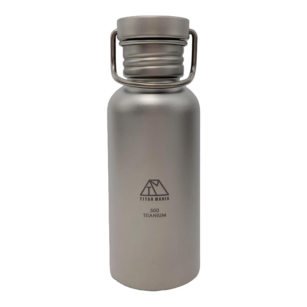 

TITAN MANIA Titanium Water Small Size Suitable for Direct Flame Outdoor Direct Wide and Includes Water Bottle Bottle/Mug, (500ml), Lightweight, Use,