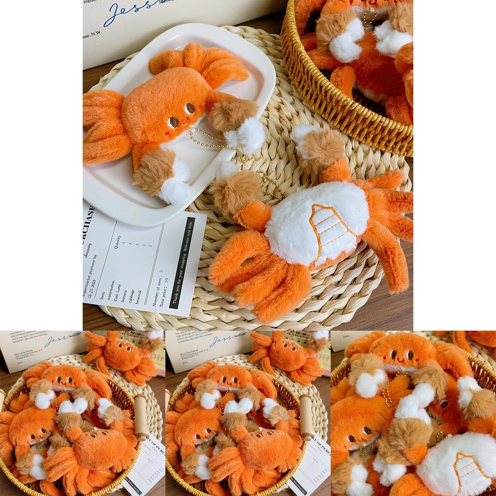 Plush Crab Keychain With Soft Short Pile Material For Kids And Adults