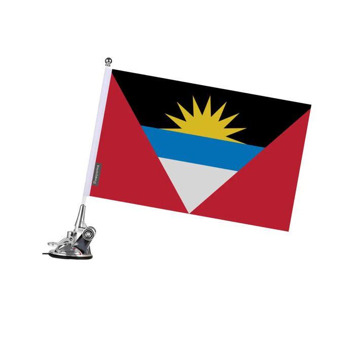 Drapeau - Antigua-et-Barbuda - 27 X 35 Cm - Mât À Ventouse - Polyester - Impression Recto/verso