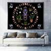 Nature Moon Phase Plant Tapestry Flowerpot Printed Background Cloth Botanical Aesthetic Decorative Curtain Wall Hanging For Home