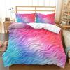 Copripiumino Sfumato Arcobaleno Set Biancheria da Letto Queen Cielo Stellato Colorato Copripiumino Geometrico Astratto in Microfibra con Federe