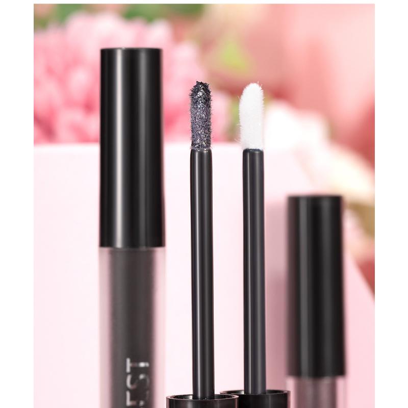 QIBEST Eyeshadow Liquid Matte Pearl Fine Flash Dark Black System of Europe and The United States Punk Smoky Makeup Eyeshadow Liquid