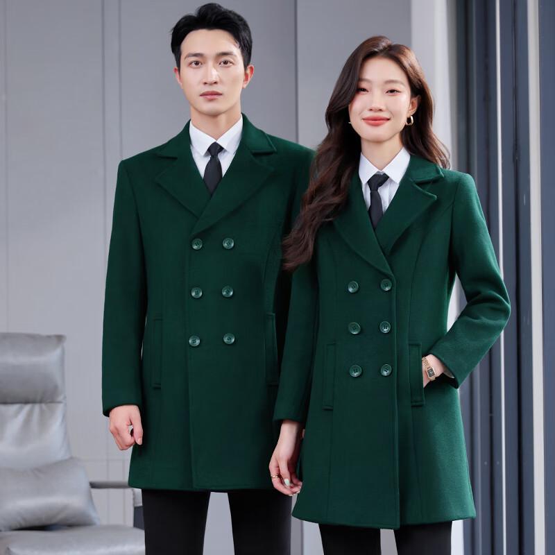 Teluoman Unisex Mid-length Wool Coat
