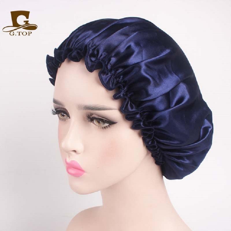 Luxurious Satin Sleep Night Cap For Curly Hair Beauty Salon Head Cover Bonnet Hat