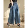 Baggy Jeans Women Arrival Spring Fashion Wide Leg Denim Pants Elastic Waist Loose Casual Ankle Length Trouser