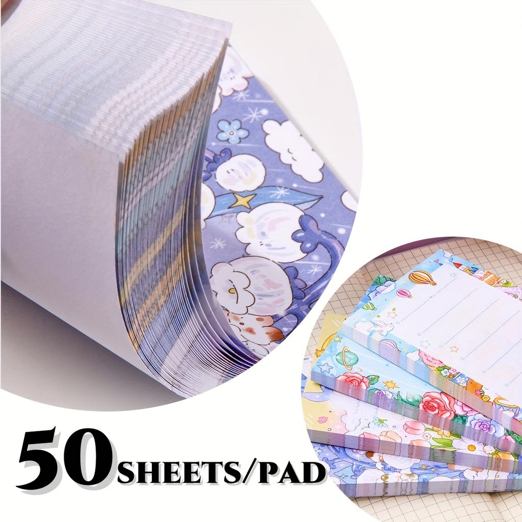 4pcs (200 Pages) Dream Garden Memo Pad Thick Paper Home Office and School Message Pads Mini Cute Stationary Supplies 2.95*4.33in