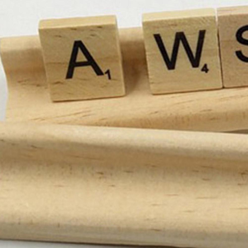 100Pcs Wooden Scrabble Tiles Capital Letters A-Z Alphabet Board Craft Funny Toy