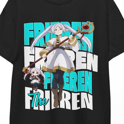 Frieren Anime T-Shirt Vintage Otaku Gift Graphic Shirt for Fans of Beyond Journey's End Art Print Unisex Fantasy Mage Aesthetic Tee !!!