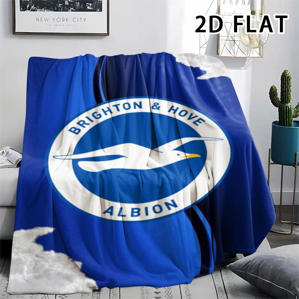 1Pc Brighton Print Flannel Blanket, High quality Comfortable for All Seasons, Home Decor, Warmth and Comfort, Perfect for Christmas Gifts
