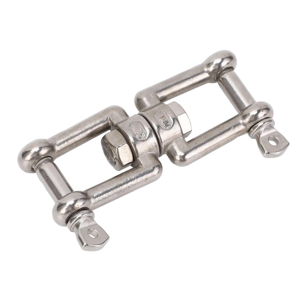 Stainless Steel Double Ended Swivel Shackle 8 Shaped Ring Connector Marine Device for Ships Boat Yacht 10mm, Load