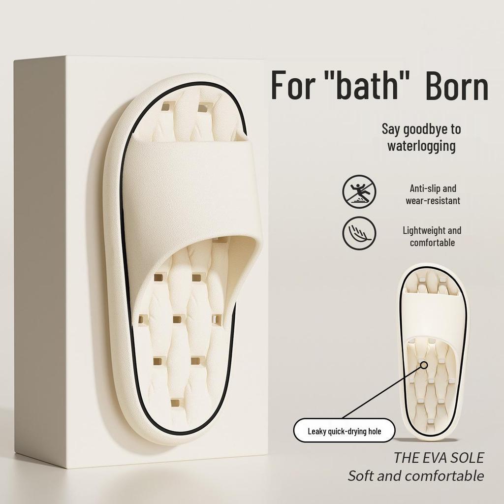 Jieliya Non-slip Water-draining Bathroom Slippers for Men & Women