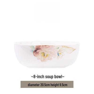 Mordor Lanka Cream Style Silk Road Flower Rain 8-inch Soup Bowl