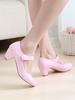 Yellow Women's Block Low Heels Mary Janes Shoes Fashion Comfortable Pumps Strap Beige Pink Party Wedding Shoes Ladies Casual