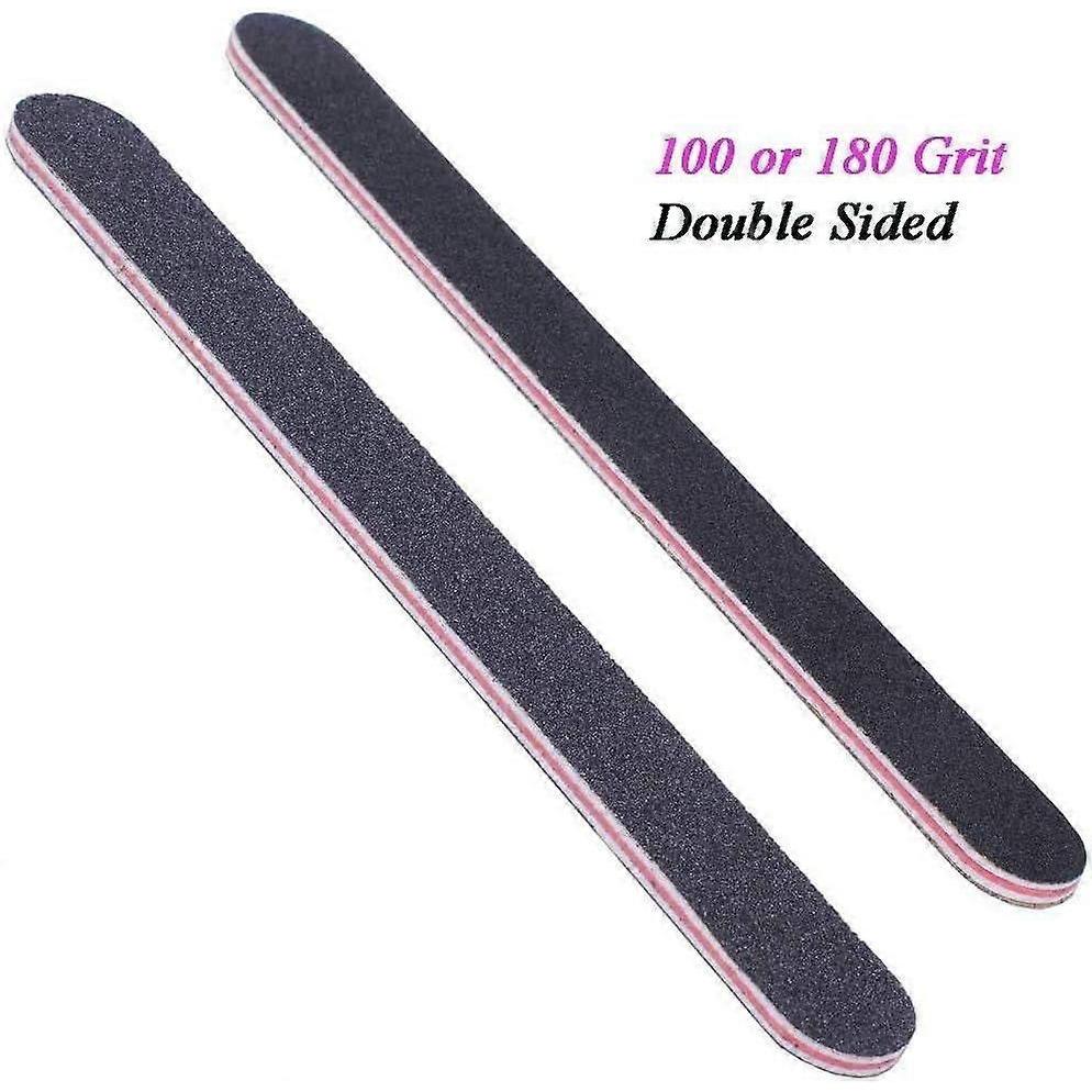 15Pcs Nail Files Double Sided Emery Board (100/180 Grit) - Nail Buffering Files