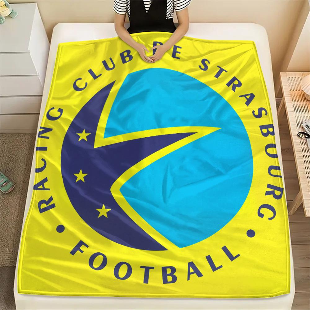 

RC Strasbourg Alsace Print Flannel Blanket, High quality Comfortable for All Seasons, Home Decor, Warmth and Comfort 80cm x 120cm