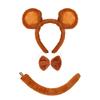 Set di Accessori Costume da Topo 1/3/4 Pezzi Costume di Halloween Costume da Vestire Orecchie da Topo Fascia Coda Gonna Tutù per Bambini Bambine