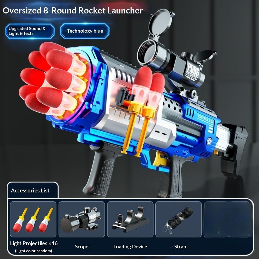 Children's Sound Light Electric Soft Bullet Gun Multi S Rocket Launcher Simulation Combat Toy Gun Boy's Birthday Gift