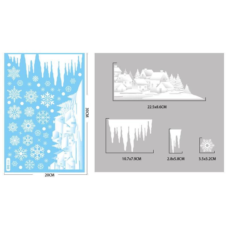 Christmas Winter Snowflake Stickers Santa Claus Xmas Tree Branch Window Glass Sticker Merry Christmas Decor Happy New Year