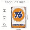 76 Racing Fuel Vintage Metal Tin Sign - Retro Iron Plaque Wall Decor for Home, Club, Bar, Man Cave, Garage, Farm - 12x8 Inch